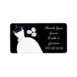Wedding Gown Blue 'Thank You' black medium Label