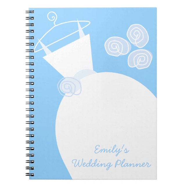 Wedding Gown Blue 'Wedding Planner' Notebook (Front)