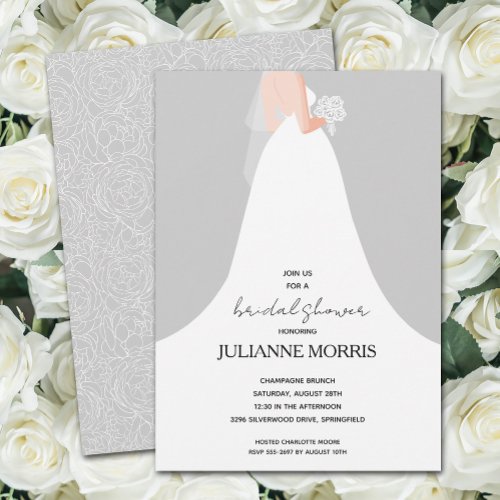 Wedding Gown Bridal Shower Invitation