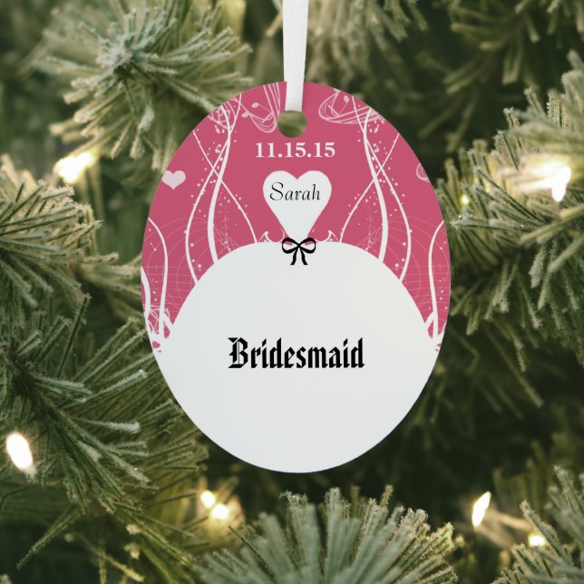 Wedding Gown Bridesmaid Wedding Christmas Ornament (Insitu)