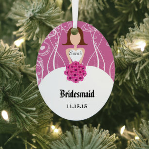 Wedding Gown Bridesmaid Wedding Christmas Ornament