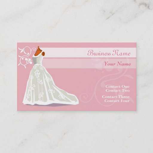 Customizable Wedding Gown Business Cards