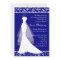 Wedding gown on royal blue Bridal Shower Invite