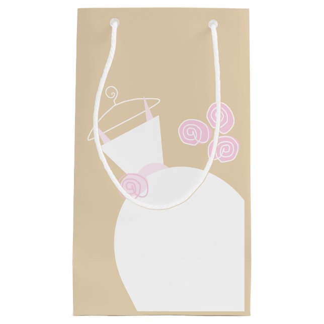 Wedding Gown Pink Beige gift bag small (Front)