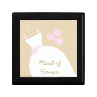 Wedding Gown Pink Beige 'Maid of Honor' Gift Box