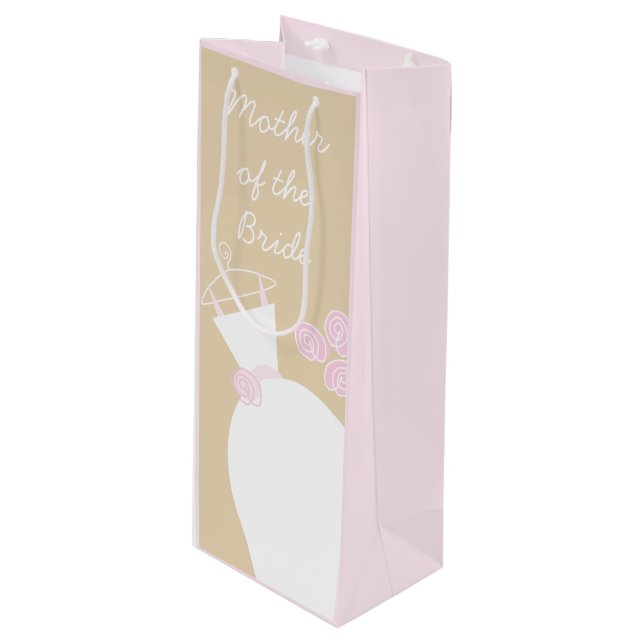 Wedding Gown Pink Beige Mother Bride pink wine Gift Bag (Front Angled)