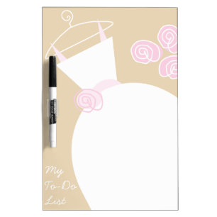Wedding Gown Pink Beige To-Do List Dry Erase Board