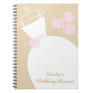 Wedding Gown Pink Beige 'Wedding Planner' Notebook