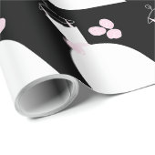 Wedding Gown Pink black Wrapping Paper (Roll Corner)