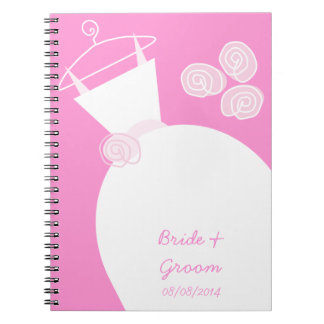 Wedding Gown Pink 'Bridal and Groom' Notebook