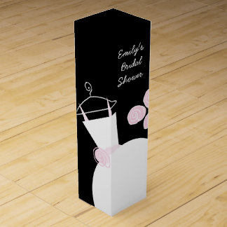 Wedding Gown Pink Bridal Shower black wine box