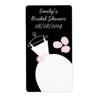 Wedding Gown Pink 'Bridal Shower' label black