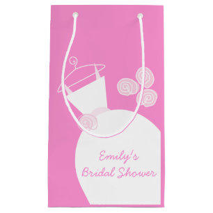 Wedding Gown Pink Bridal Shower small Gift Bag