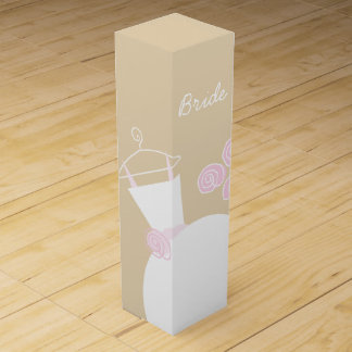 Wedding Gown Pink Bride beige wine box
