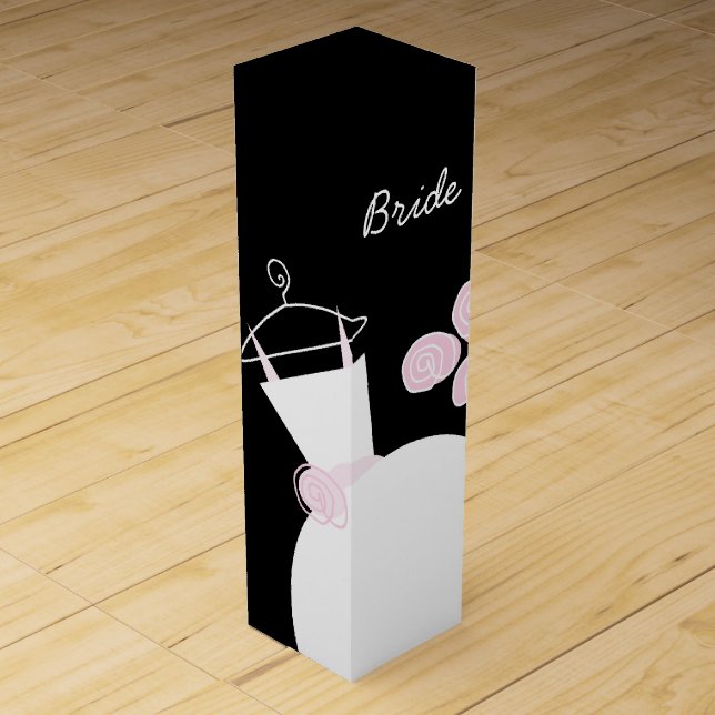 Wedding Gown Pink Bride black wine box (Front)