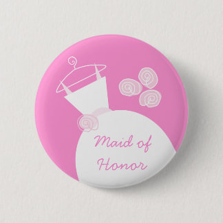 Wedding Gown Pink 'Maid of Honor' button