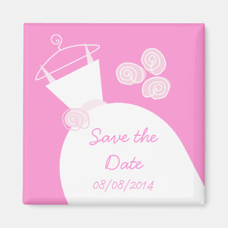 Wedding Gown Pink 'Save the date' Magnet