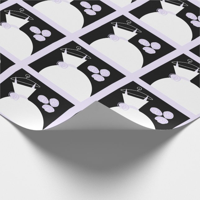 Wedding Gown Purple black pastel Wrapping Paper (Corner)