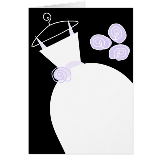 Wedding Gown Purple black vertical Cards (Front)