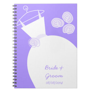Wedding Gown Purple 'Bridal and Groom' Notebook