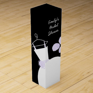 Wedding Gown Purple Bridal Shower black wine box