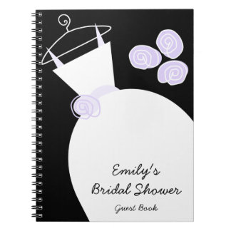 Wedding Gown Purple 'Bridal Shower' notebook black