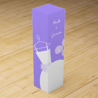 Wedding Gown Purple Bride Groom wine box