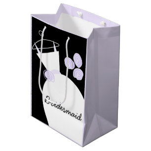 Wedding Gown Purple Bridesmaid black pastel medium Gift Bag