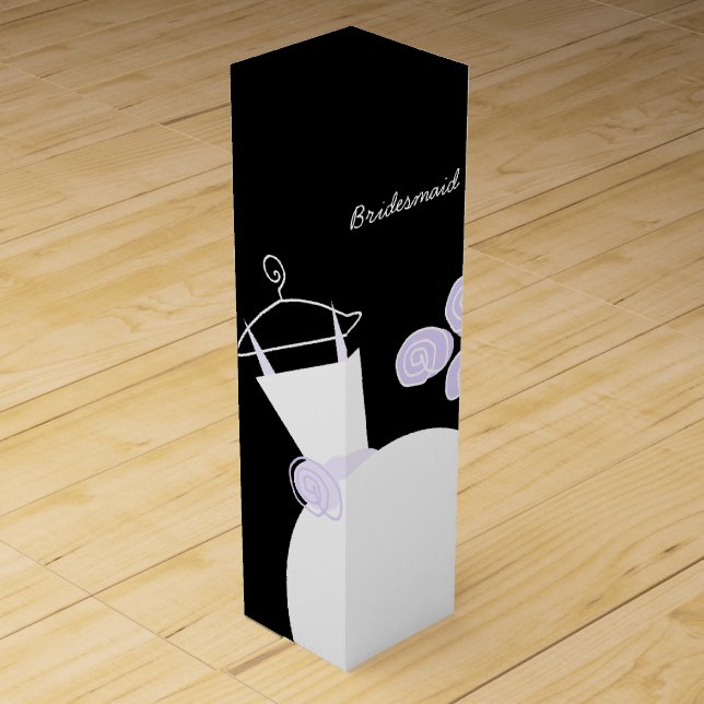 Wedding Gown Purple Bridesmaid black wine box (Front)