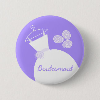 Wedding Gown Purple 'Bridesmaid' button