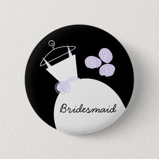 Wedding Gown Purple 'Bridesmaid' button black