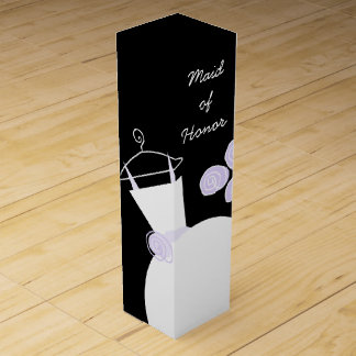 Wedding Gown Purple Maid Honor black wine box