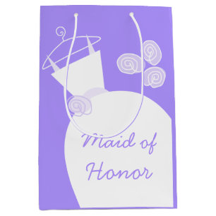Wedding Gown Purple Maid of Honor medium Gift Bag