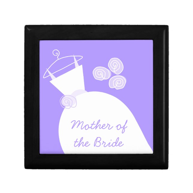 Wedding Gown Purple 'Mother of the Bride' Keepsake Box (Front)