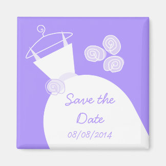 Wedding Gown Purple 'Save the date' Magnet