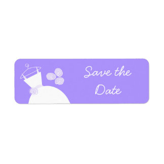 Wedding Gown Purple 'Save the Date' small Label