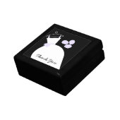 Wedding Gown Purple 'Thank You' black gift box (Side)