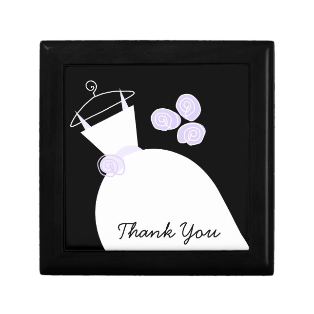 Wedding Gown Purple 'Thank You' black gift box (Front)