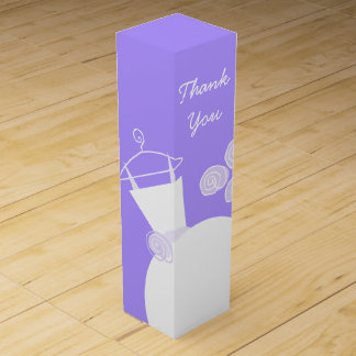Wedding Gown Purple Thank You wine box