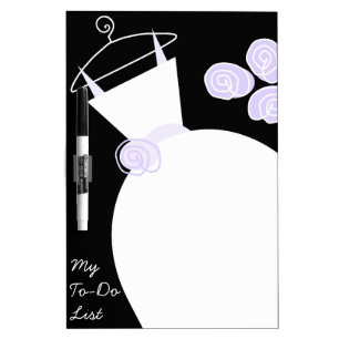 Wedding Gown Purple 'To-Do List' black Dry-Erase Board
