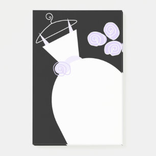 Wedding Gown Purple vertical black post-it note