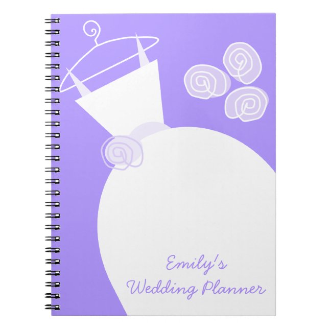 Wedding Gown Purple 'Wedding Planner' Notebook (Front)