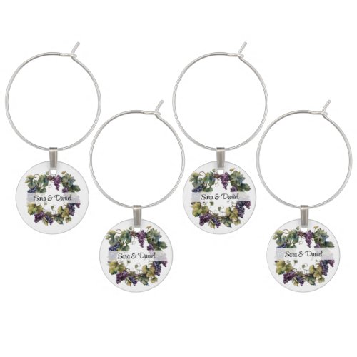 Wedding Grapevine Wreath Wine Glass Charm