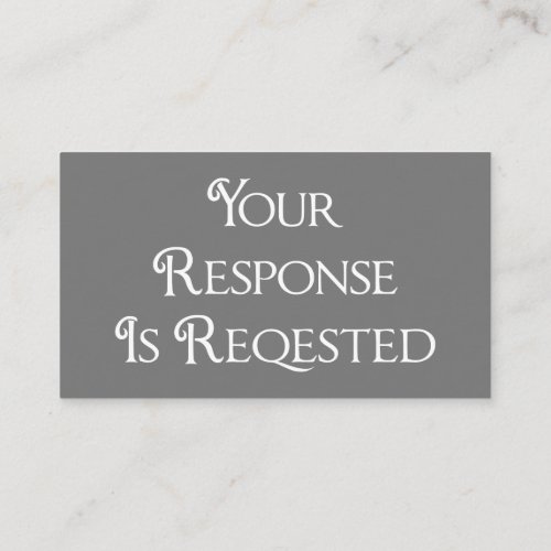 Wedding Gray White RSVP QR Code Response Card