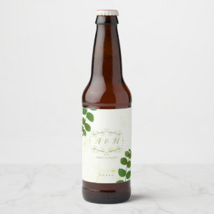 Wedding Green Chic  Beer Bottle Label