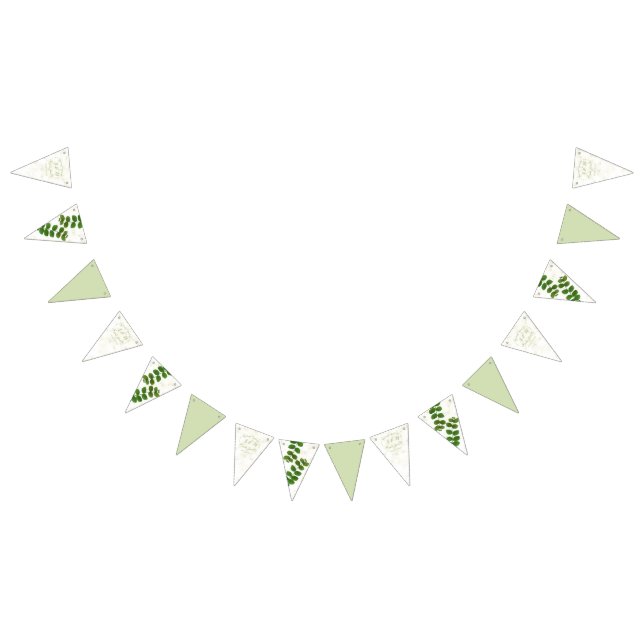 Wedding Green Chic  Bunting Flags (All)