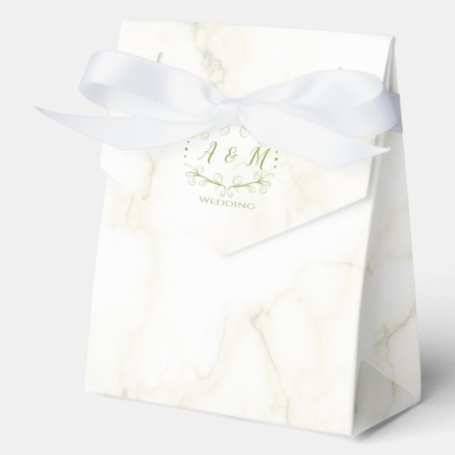 Wedding Green Chic  Favor Boxes (Front)