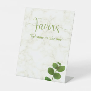 Wedding Green Chic Favors Pedestal Sign