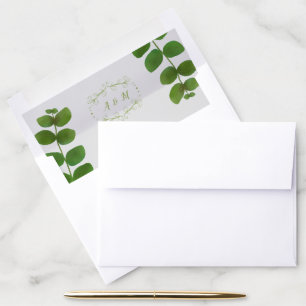 Wedding Green Chic Grey Envelope Liner
