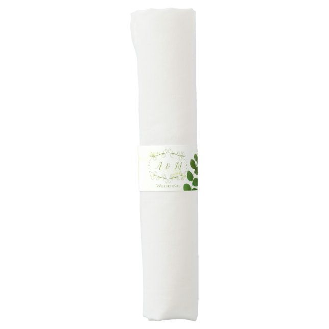 Wedding Green Chic Napkin Bands (Front)